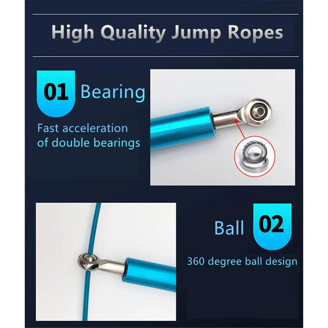 Description Picture 3 of itemSpeed Jump Rope Crossfit Men Women Kids Gym Workout Equipment Steel Wire Bearing Adjustable Fitness Training Tool Multiple Color