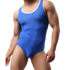 Fitness Athletic Unitard Men One Piece Swimsuit Workout Leotard Compression Tight Full Body Swimwear for Training Yoga