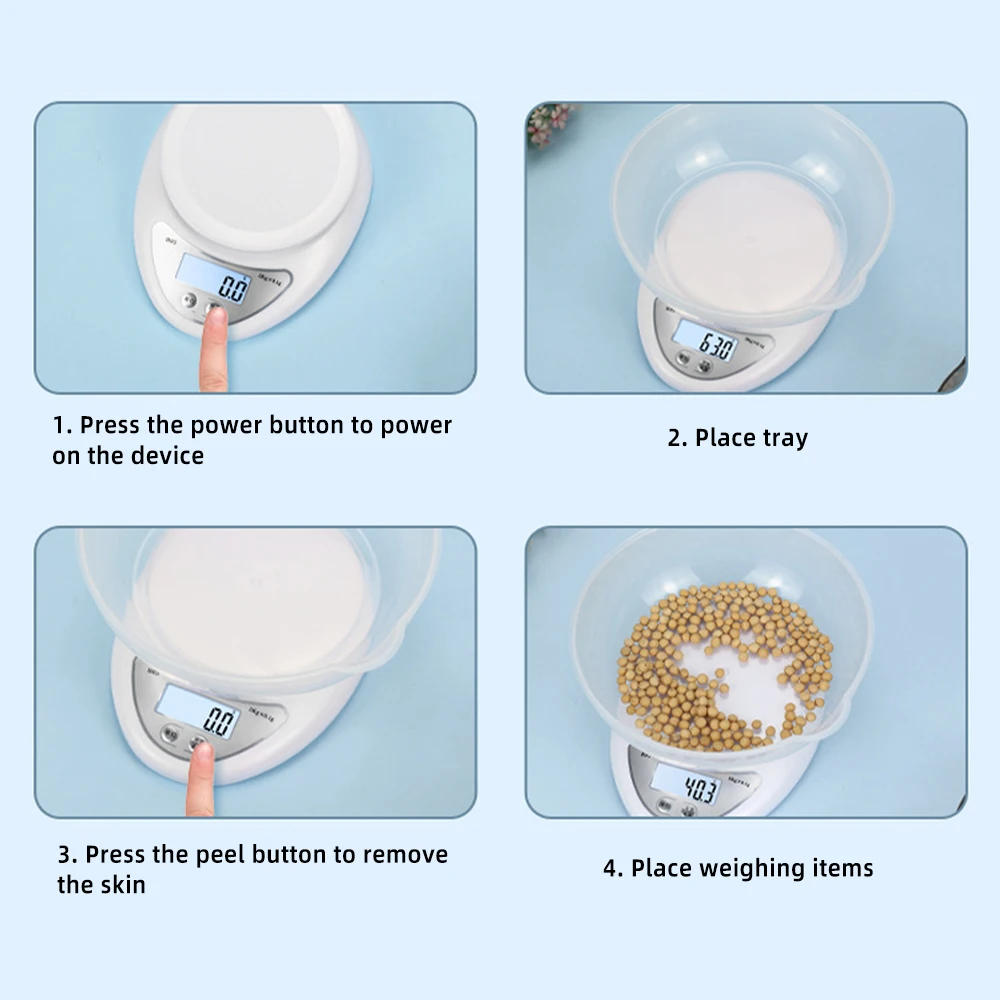 Description Picture 3 of item1g/5kg Electronic Scale Portable Digital Scale Food Balance Measuring Weight Kitchen Scales Small Scale Weighing In Grams