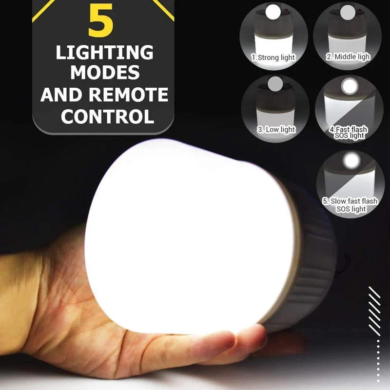 Description Picture 5 of itemPortable LED Solar Lamp DC Rechargeable Solar Energy Light Panel Powered Emergency Bulb For Outdoor Garden Camping Tent Fishing