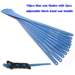 10PCS Saw Blades 300mm High Carbon Steel Saw Blade 24T For Metal Wood Cutting With 2pcs black Hand Saw handle