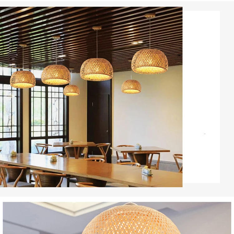 Description Picture 3 of itemChinese style Bamboo Pendant Lamp line length 1.5m cafeteria Chandeliers Ceiling Light café  for living room decor  led lights