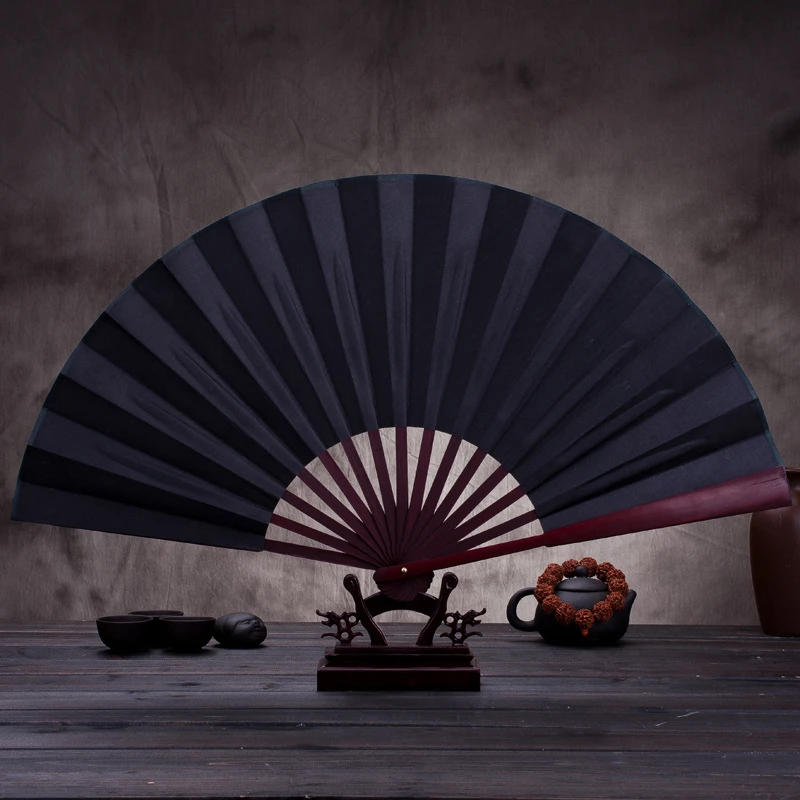 Description Picture 6 of item10.6 Inch/13 Inch Silk Cloth Blank Chinese Folding Fan Wooden Bamboo Antiquity Folding Fan For Calligraphy Painting Home Decor