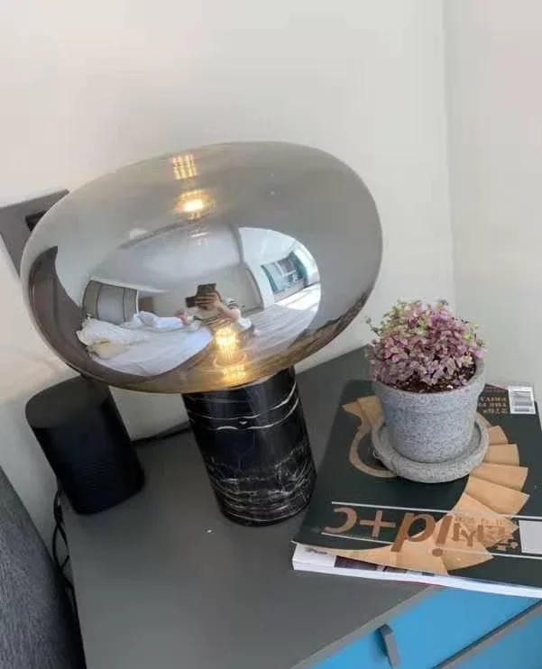 Description Picture 3 of itemPostmodern Minimalist Designer Light Luxury Product Bedroom Living Room Decoration Glass Ball Lampshade Marble Desk Lamp