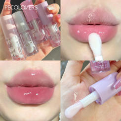 Peach Flavor Watery Clear Jelly Lip Oil Lip Balm Fruit Scent Moisturizing And Smoothing Lip Lines Jelly Pout Lip Gloss Glass Lip