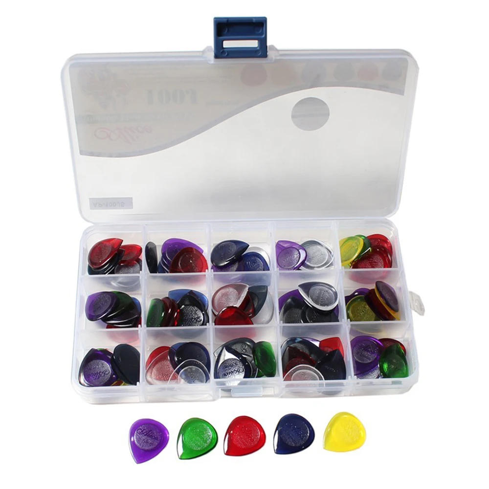 Description Picture 4 of item100pcs Alice Guitar Bass Picks AP-100JS Durable Clear Pure Color Plectrum 1.0 2.0 3.0 Mixed Small Size with Guitar Pick Case Box