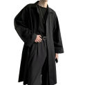 Wrinkle-resistant Men Coat Stylish Lapel Trench Coat for Men Breathable Wrinkle-resistant Spring Autumn Jacket Trendy