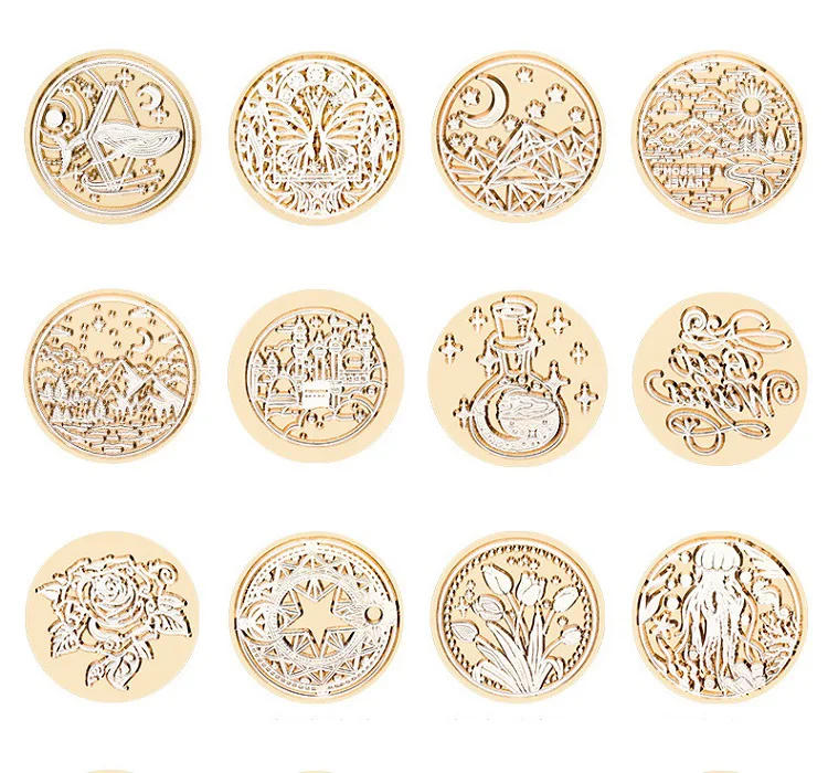 Description Picture 4 of itemStar Sky Rose Wax Seal Stamp Butterfly Sealing Wax Stamp Replace Head Flower Stamp Leaf Decor Wedding Invitations Christmas Gift
