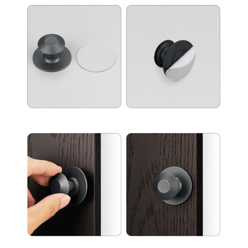 Description Picture 3 of itemPunch-Free Drawer Handle Cabinet Handles Kitchen Cupboard Door Knobs Modern Wardrobe Furniture Hardware Glass Door Pulls