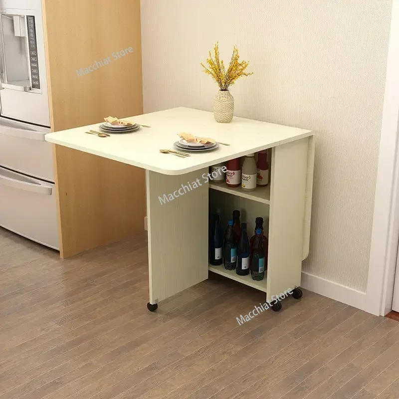 Description Picture 6 of itemFolding Dining Table Modern Simplicity Multifunctional Movable Storage Kitchen  Home Furniture Living Room Extendable