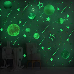 Luminous Planet Stars Moon Wall Sticker For Kids Room Decor Wallpaper Baby Bedroom Home Decoration Glow In The Dark DIY Decals
