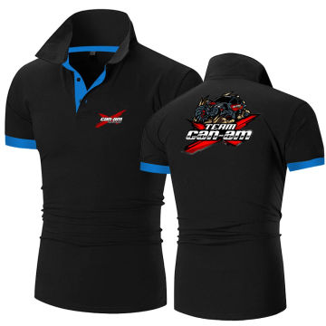 2024 New Men's Can Am Spyder Motorcycles Polo Shirts Short Sleeves Solid Color Lapel T-Shirts Summer Versatile Tops