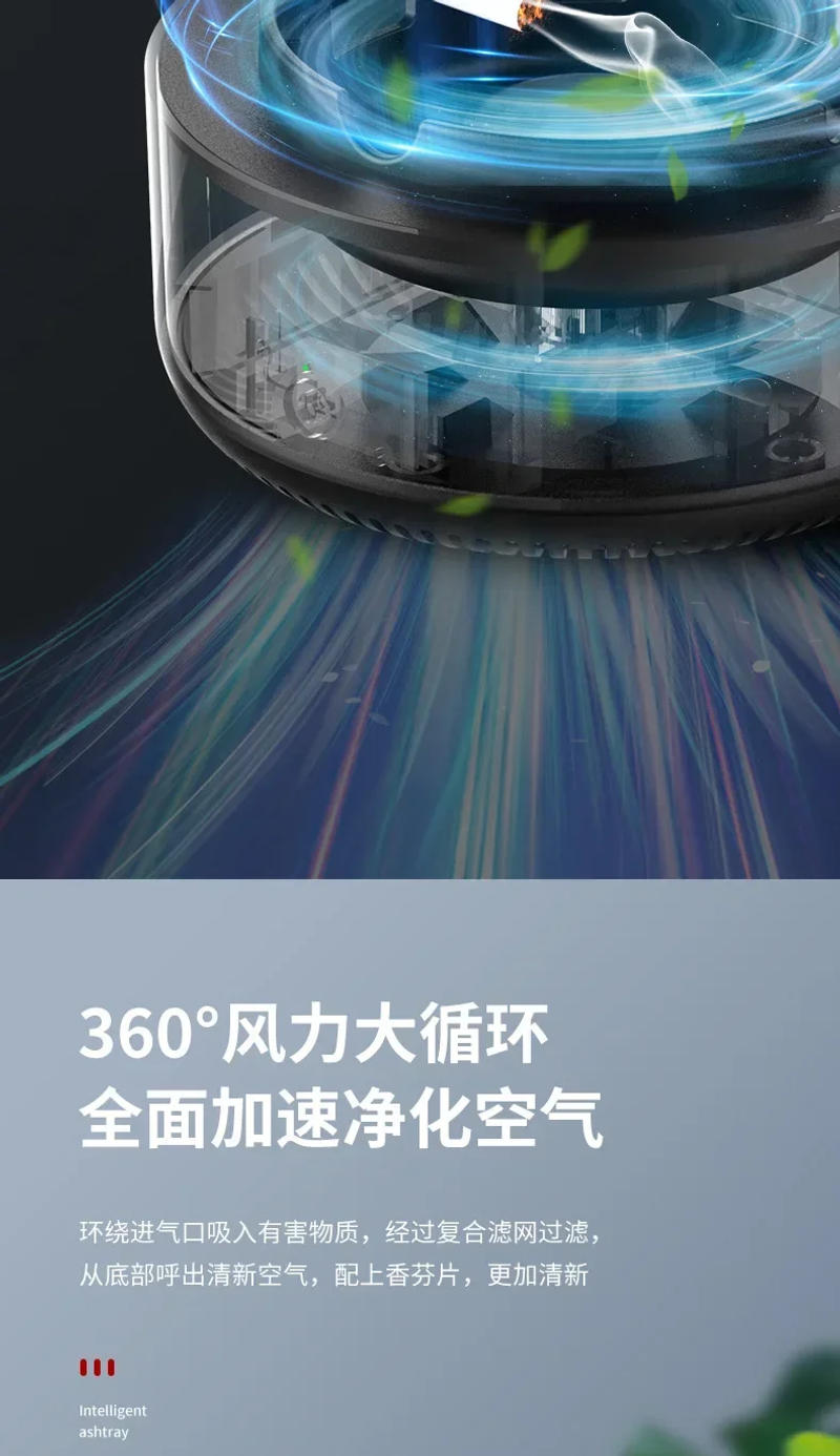 Description Picture 5 of itemMultipurpose Ashtray Air Purifier Anion Purification Practical Ash Ashtrays Portable Gadgets House Accessories for Family Office