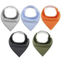 3pcs Bibs Baby Saliva Scarf Triangle Scarf Bilayer Cotton Bandana Waterproof Newborn Boys Girls Absorbent Cloth Baby Bibs