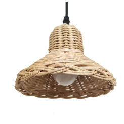 Pendant Rattan Lampshade Natural Rattan Wicker Chandeliers Hand-Woven Lampshades Lighting Fixtures Hanging Light Cover