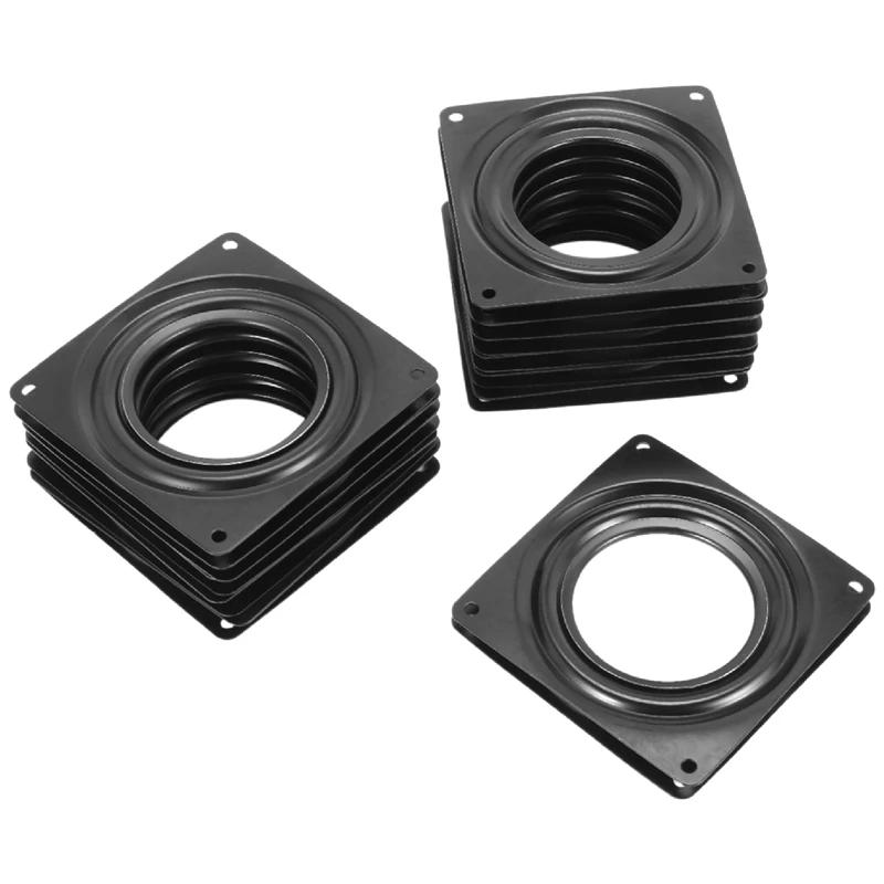 Description Picture 6 of item12 Pack Black Turntable Bearings, 4 Inch Square Rotating Plate, 300 Lbs 5/16 Inch Thick Swivel Plate For DIY Lazy Susan