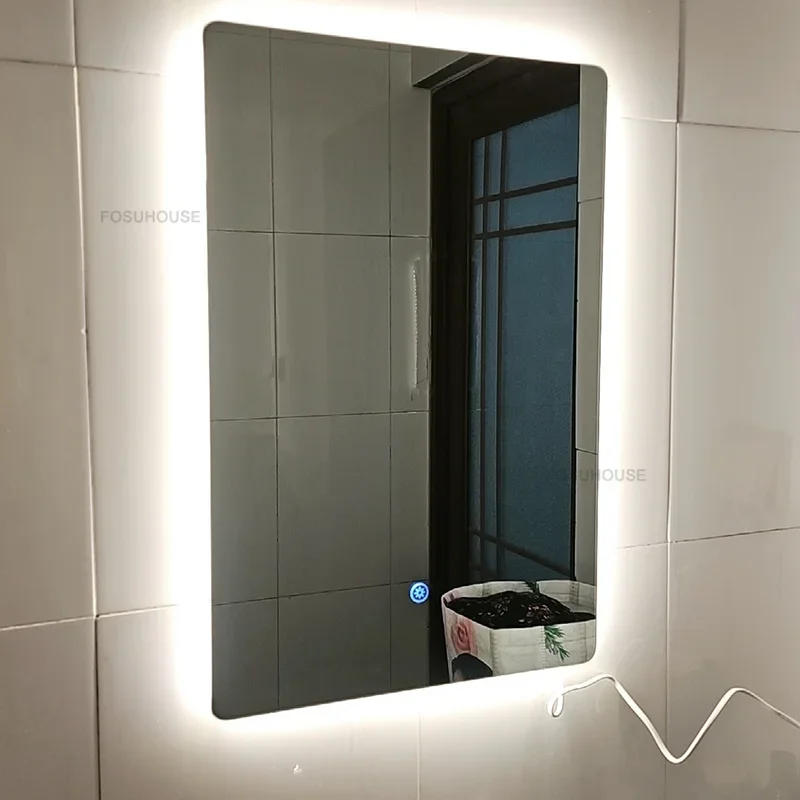 Description Picture 4 of itemMinimalist Smart Bathroom Mirrors Home Touch Screen Bath Mirrors with Light Modern High-definition Wall-mounted Vanity Mirror
