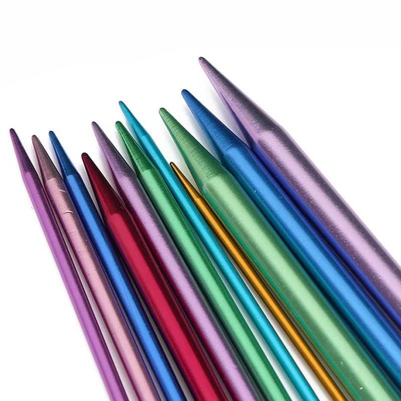Description Picture 5 of item3-10mm Aluminum Straight Knitting Needles Single Pointed Crochet Hook Sweater Weave Knitted Needles Pins Craft Randomly 25cm