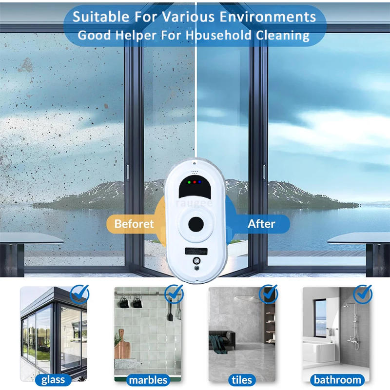 Description Picture 6 of itemRobotic Window Cleaner Smart Window Robot Cleaner Clean Glass 2800Pa Electric Window Washer Robot with Remote Control for Home
