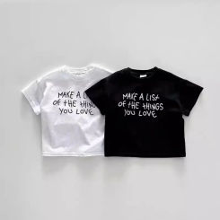 2025 New Baby Summer Short Sleeve T Shirts Fashion Letter Print Infant Boy Girl Versatile Casual Tee Toddler Simple Cotton Tops
