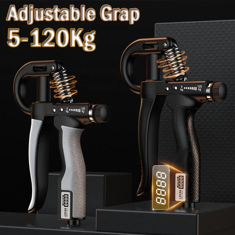 Description Picture 2 of item5-120Kg Handgrip Gym Fitness Hand Grip Men Adjustable Finger Heavy Exerciser Strength for Muscle Recovery Hand Gripper Trainer
