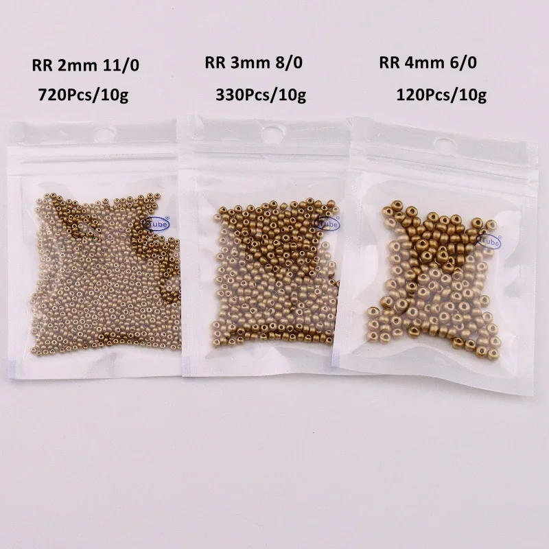 Description Picture 4 of item2mm 3mm 4mm Frosted Opaque Metallic Colors Glass Seedbeads Matte Round Spacer Rice Beads For Diy Jewelry Making Garments Sewing