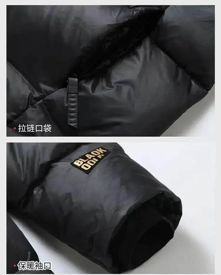 Description Picture 5 of itemWinter Men's Down Jacket High Quality Thicken Waterproof Thermal Coat Men Lengthened Solid Color Short Hooded Warm Coats 3XL