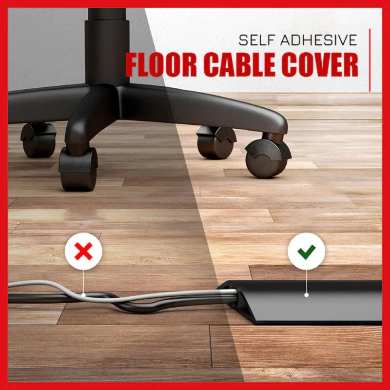 Description Picture 4 of itemWire Slot Wire Organizer Cable Cover Extension Wiring Duct Protector Cord Protector Floor Cord Cover Power Cable Protector