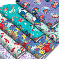 Disney Ariel Little Mermaid 20*33cm Printing Faux Synthetic Leather Fabric Sheets For Earring Bags Bow Earing DIY Craft