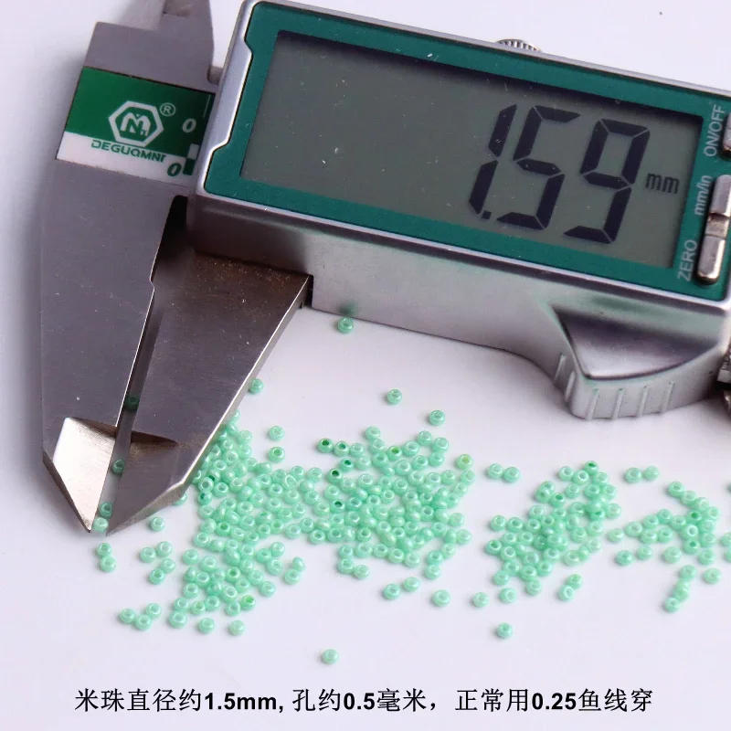 Description Picture 3 of itemCzech Glass Seed Beads with Spacer, DIY Jewelry Making Fitting, Garment Sewing Accessories, Monochromatic, 1440PCs, 15/0, 1.5mm