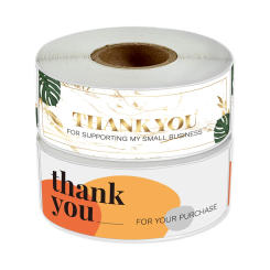 120Pcs/roll 7.5*2.5cm Thank You For Your Purchase Stickers For Supporting My Small Business Gift Package Decor Sealing Labels