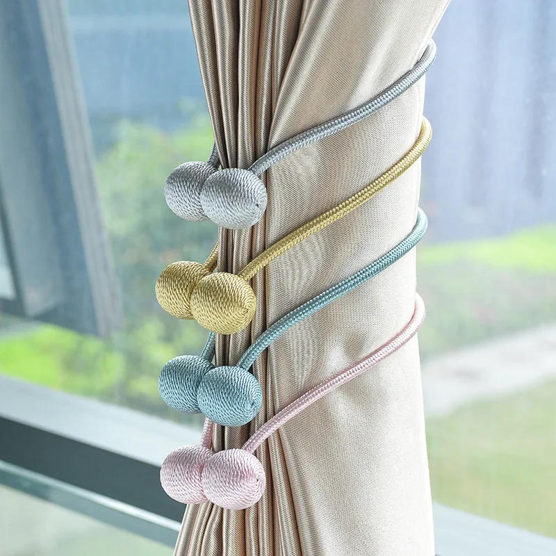 Description Picture 2 of item2Pc Magnetic Curtain Hooks Tieback High Quality Clip Curtains Buckle Holder Decorative Home Polyester Accessories