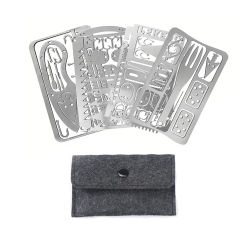 1/4pcs PSKOOK Survival Fishing Hook Card Stainless Steel Tool Card Portable Fishing Hunting Multifunction Tool Card for Campi