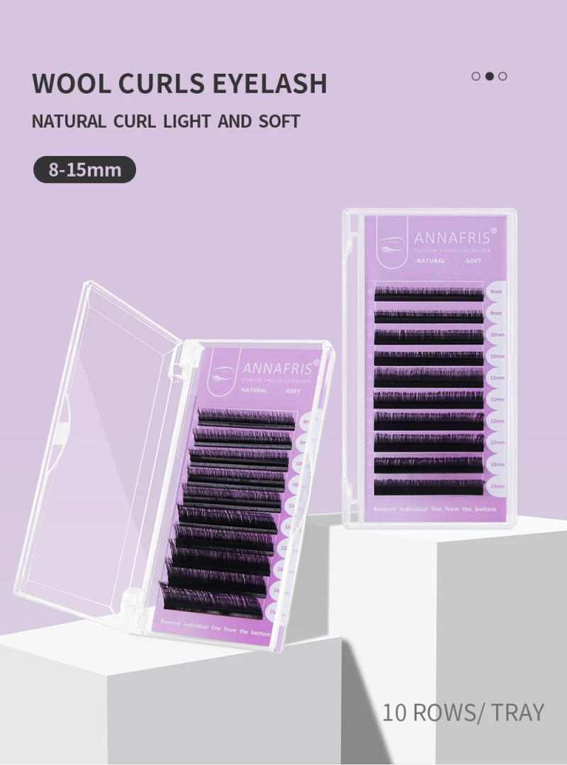 Description Picture 2 of itemANNAFRIS 2024 New Style Wool Roll False Eyelash 5D Wool Curly Eyelash Extension Natural Long Fluffy Soft Full Handmade Eye Lash