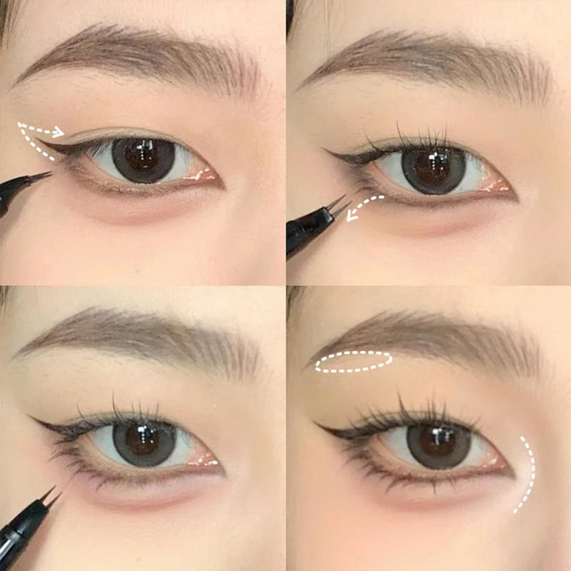 Description Picture 5 of item2 Point Lasting Wild Eyebrow Pen Liquid Eyebrow Tattoo Waterproof Lying Silkworm Brow Eyeliner Pen Easy To Use Eye Makeup Tools