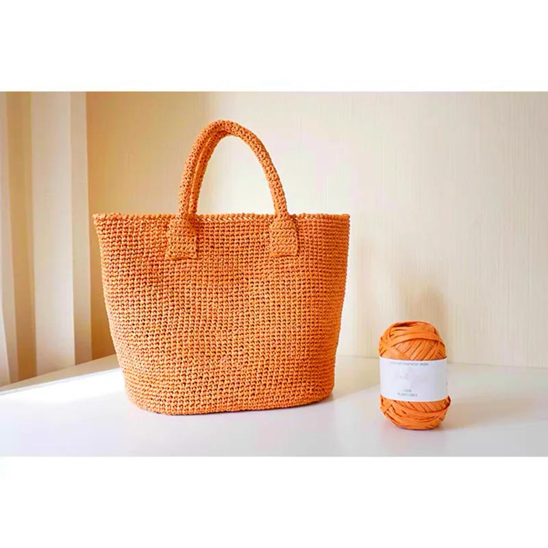 Description Picture 6 of item40g / 80M / Ball Summer 100% Natural Fiber RAFFIA Yarn DIY hand knitting For Beach Sun Cotton Straw Hat Bag Shoes Yarn Knitting