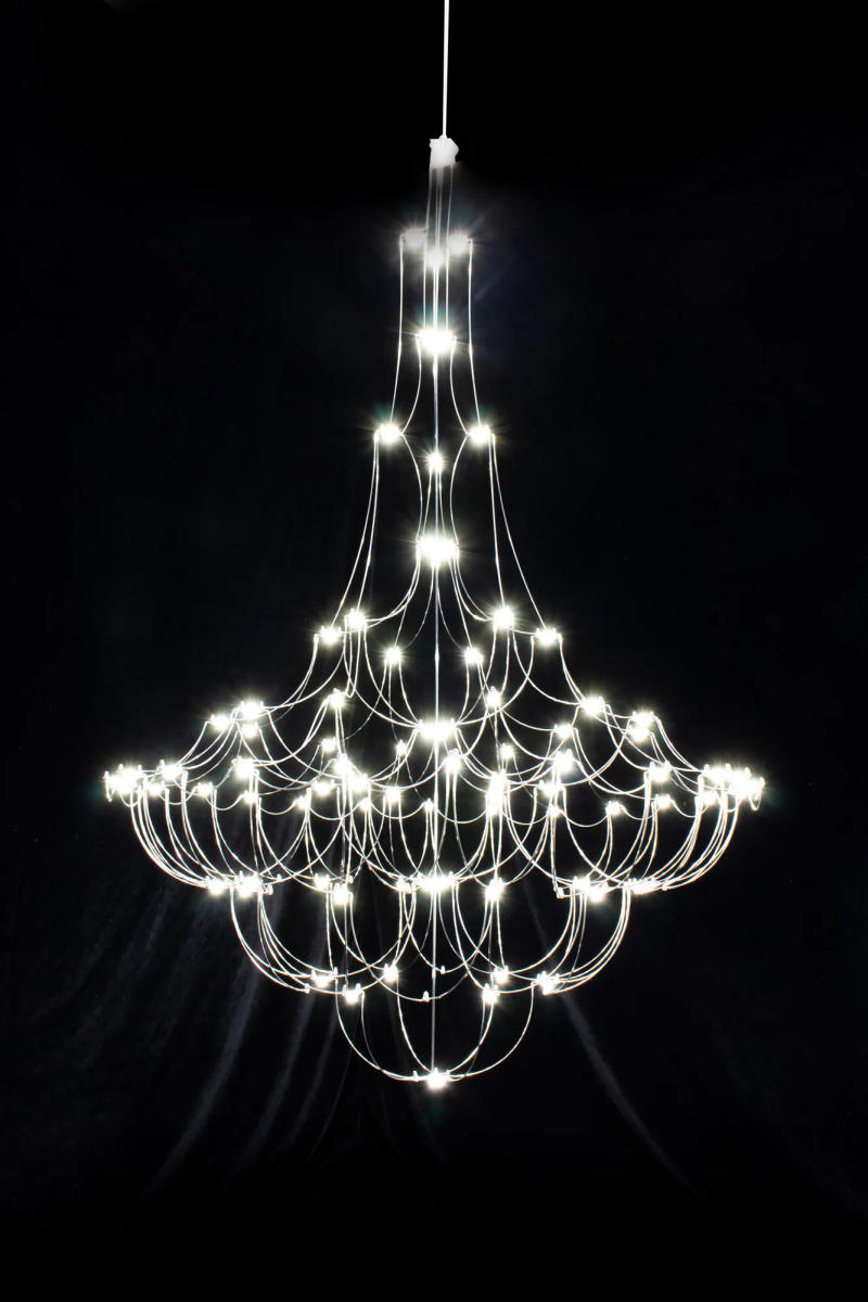 Description Picture 6 of itemLuxury Starry Sky Crystal Pendant Light Living Room Modern Hotel Villa Duplex Restaurant Light Firefly Long Pendant led Light