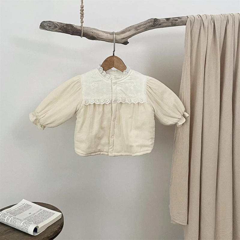 Description Picture 2 of item2025 New Winter Baby Clothes Girl Cotton-padded Jackets Sweet Girls Thick Cotton Lining Parkas 1-3y Newborn Infant Warm Outwear