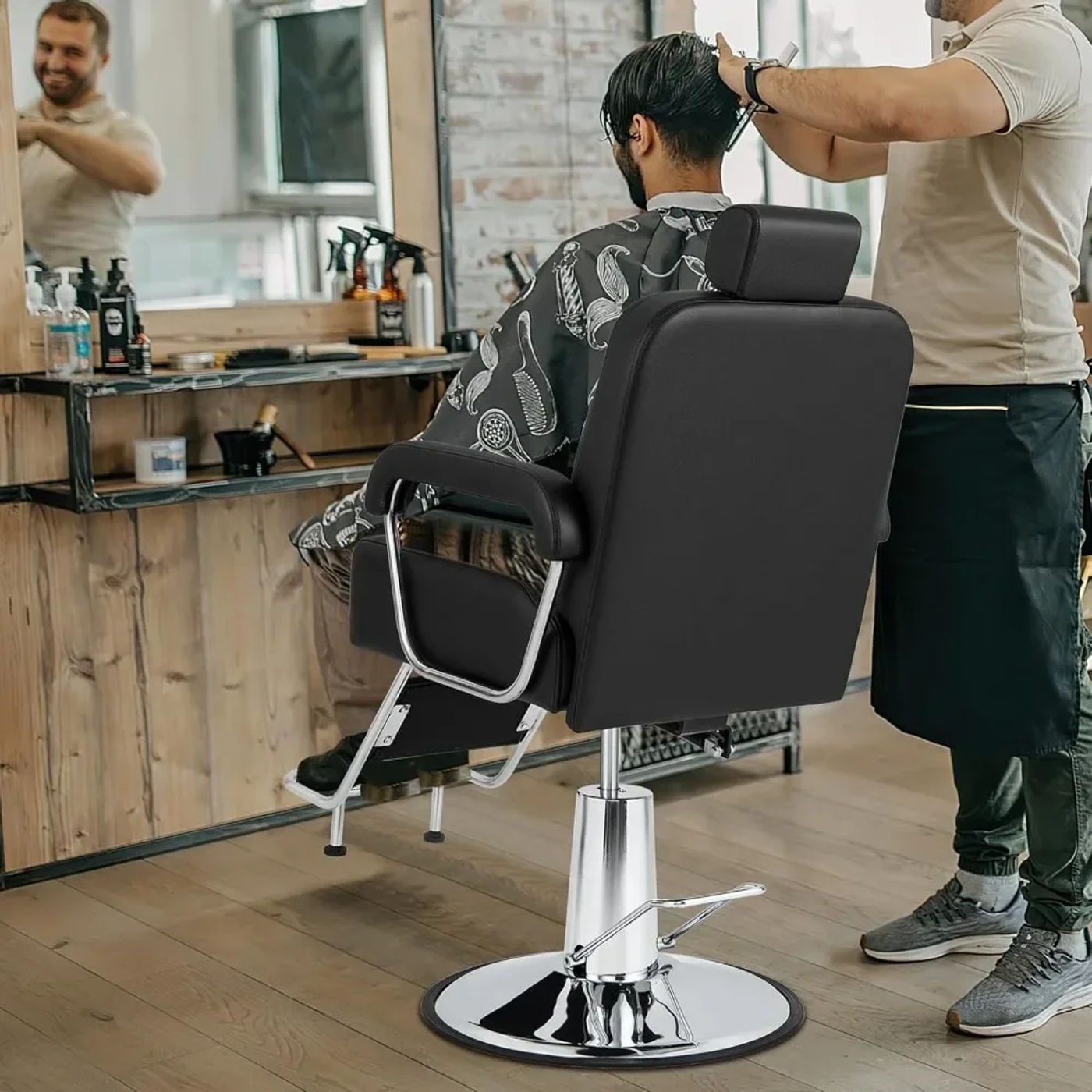 Description Picture 3 of itemBarber Chair,Reclining Salon Chairs for Hairdressers,Multi-Purpose Salon Chairs with Heavy Duty Steel Frame,Shampoo Salon Chair