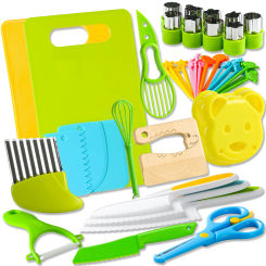 13 15 18 38 45 pieces Set Montessori Kid Children Safe Knives Crinkle Cutter Real Toy Kitchen Tools Baking Cooking Tools Set