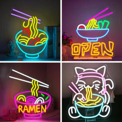 Ramen Neon Sign Noodle Led Dimmable Neon Lights for Wall Decor Multi colored Neon Lights for Restaurant Ramen Shop Window Neon