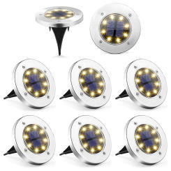 IP65 Waterproof LED Solar Ground Lights Outdoor Garden Lamp Underground Light for Lawn Pathway Courtyard Decoration Lighting