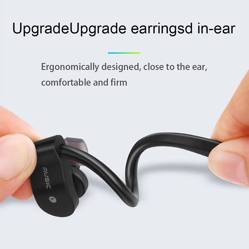 Description Picture 3 of itemWireless Headphones Earloop Ear Hook Earbuds Wireless Bluetooth Headset Handsfree Neckband With Mic Bluetooth Earphones