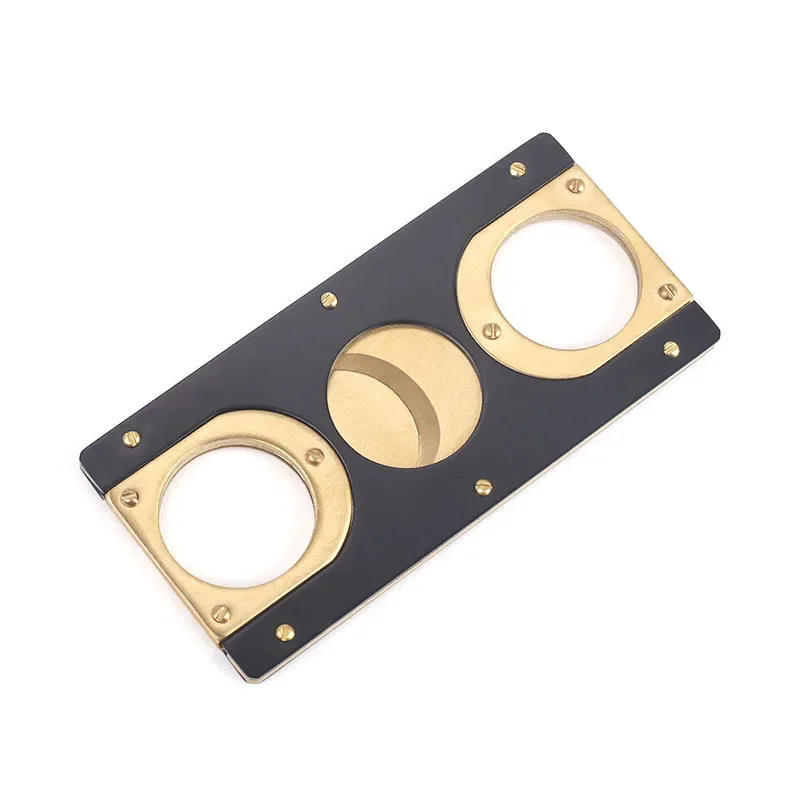 Description Picture 3 of itemSquare Stainless Steel Cigar Cutter New Metal Classic Guillotine Scissors Gift gold Portable Smoking Accessories Gifts For Man