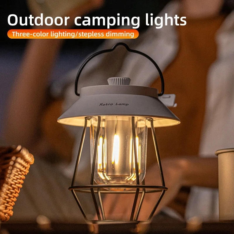 Description Picture 4 of item5000mAh Battery USB Charging Camping Lamp Table Light Outdoor Portable Hand Barn Lantern Tent Hanging Emergency Lamp Power Bank
