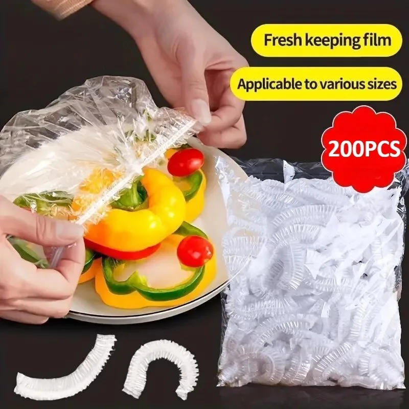 Description Picture 3 of itemDisposable Fresh-keeping Cover Plastic Food Storage Covers Reusable Bowl Covers Stretch Lids Elastic Cover Bag Home Items