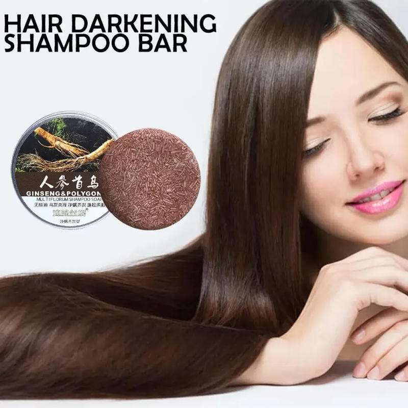 Description Picture 5 of itemPolygonum Soap Hair Darkening Shampoo Repair Gray White Hair Color Dye Face Hair Body Shampoo Natural Organic Hair Conditioner