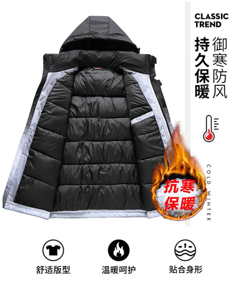 Description Picture 3 of itemPlus Size Parka Men 9XL 10XL Thick Jacket Winter Casual Fashion Gradient Jacket Coat Male Winter Outdoor Outerwear Big Size 10XL