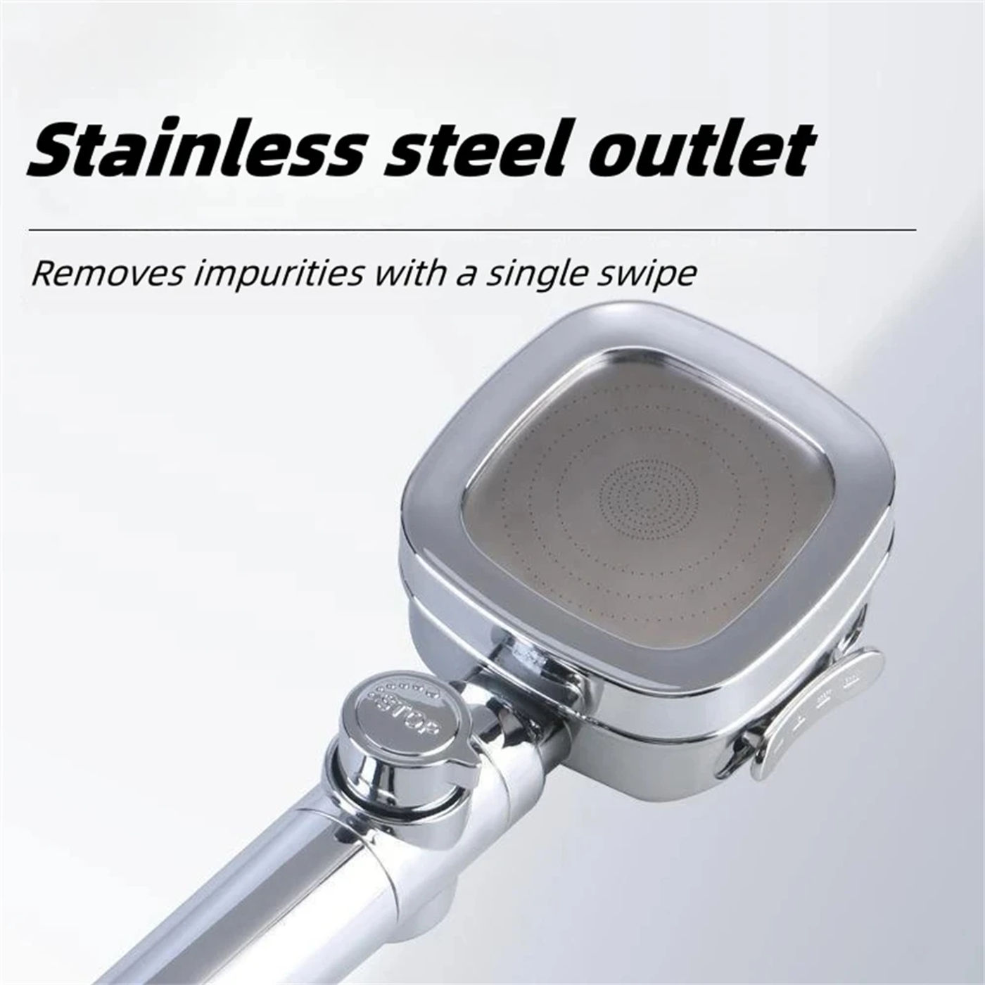 Description Picture 5 of itemShowerhead with Filter Square Booster Showerhead Shower Rain Bathing Faucet Single Canopy Cleaning Products 4 Spray Patterns