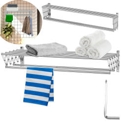 New Extendable Drying Rack Stainless Steel Wall Mounted Clothes Drying Rack Retractable Towel Drying Rack for Balcony Bathroom